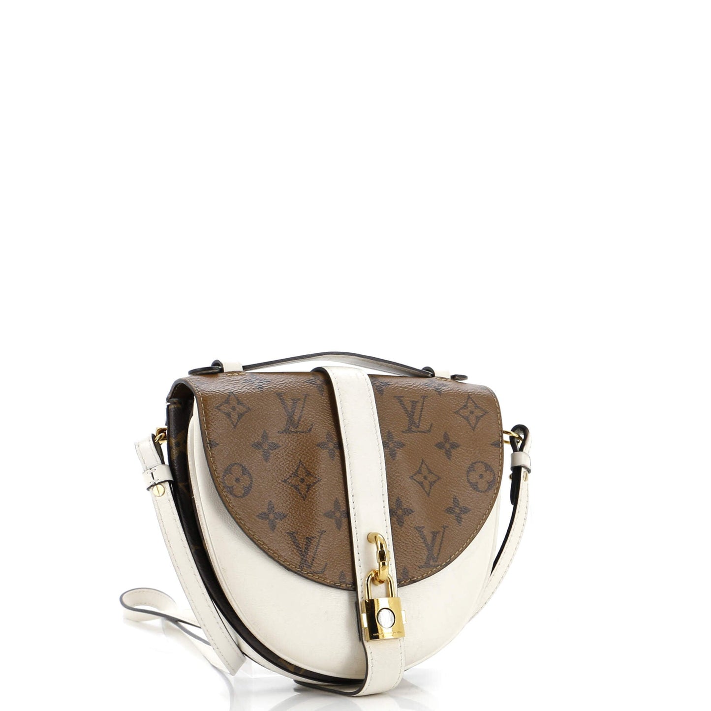 Louis Vuitton Chantilly Lock Handbag Reverse And Leather Canvas Travel Bag