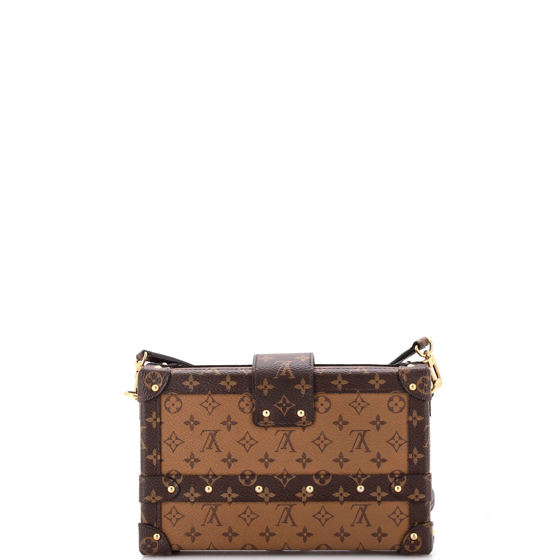 Louis Vuitton Petite Malle Handbag Reverse Canvas Monogram Clutch Bag Canvas 3071121