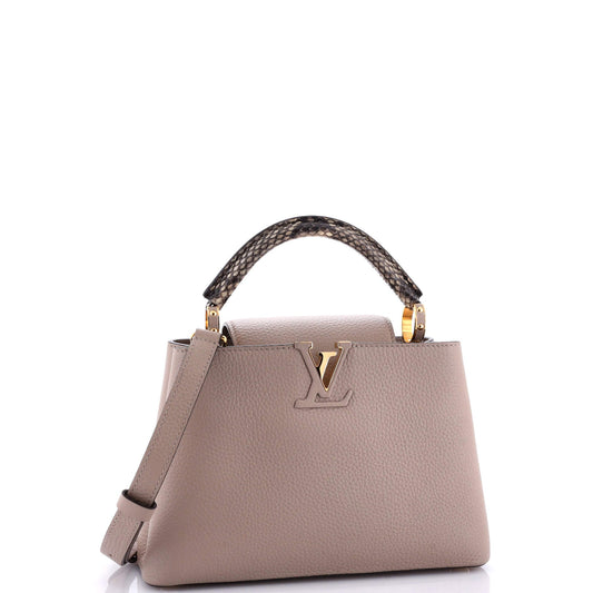 Louis Vuitton Capucines Bag With Python Bb Leather Shoulder Bag