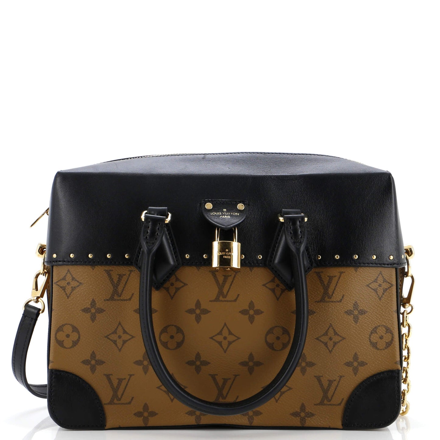 Louis Vuitton City Malle Handbag Reverse And Mm Leather Canvas Travel Bag Leather Mm3075901