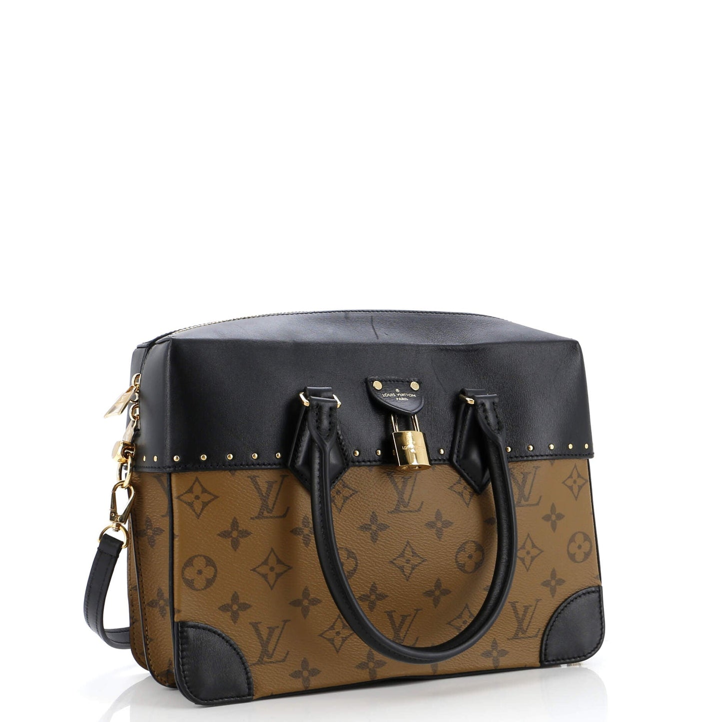 Louis Vuitton City Malle Handbag Reverse And Mm Leather Canvas Travel Bag Leather Mm3075901