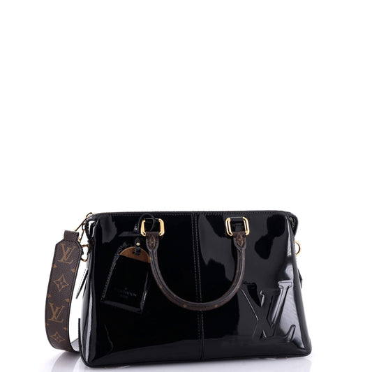 Louis Vuitton Miroir Handbag Vernis With Canvas Monogram Tote Bag