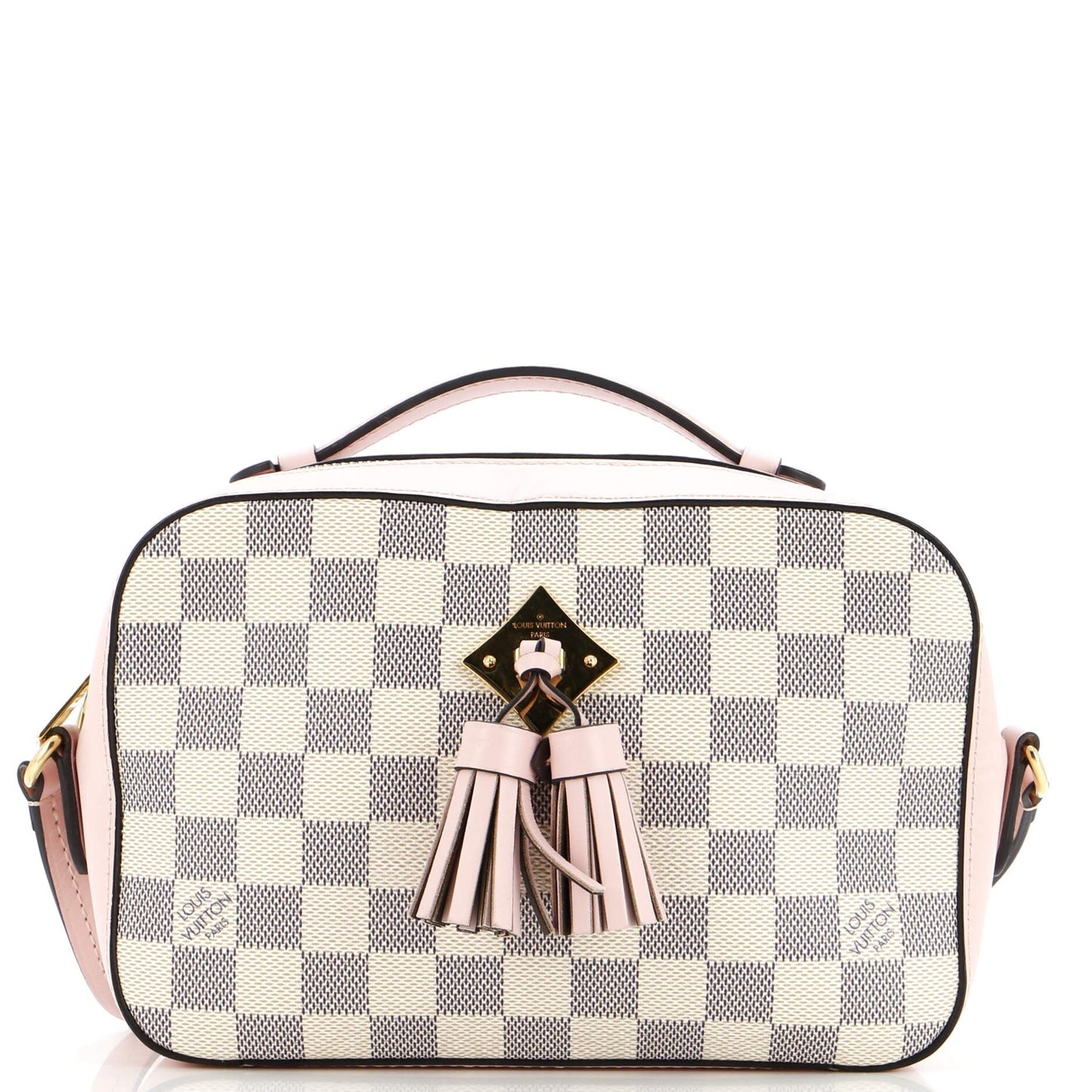 Louis Vuitton Saintonge Handbag Damier With Leather Travel Bag