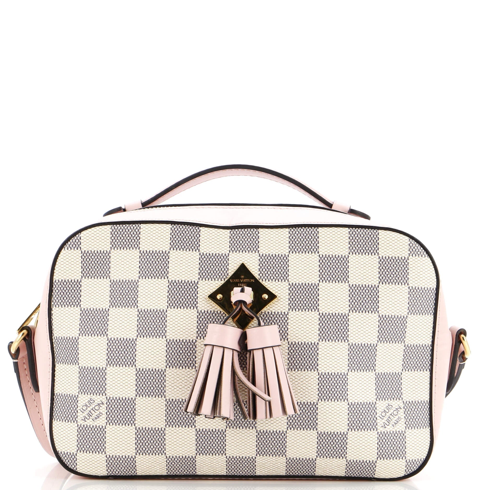 Louis Vuitton Saintonge Handbag Damier With Leather Travel Bag
