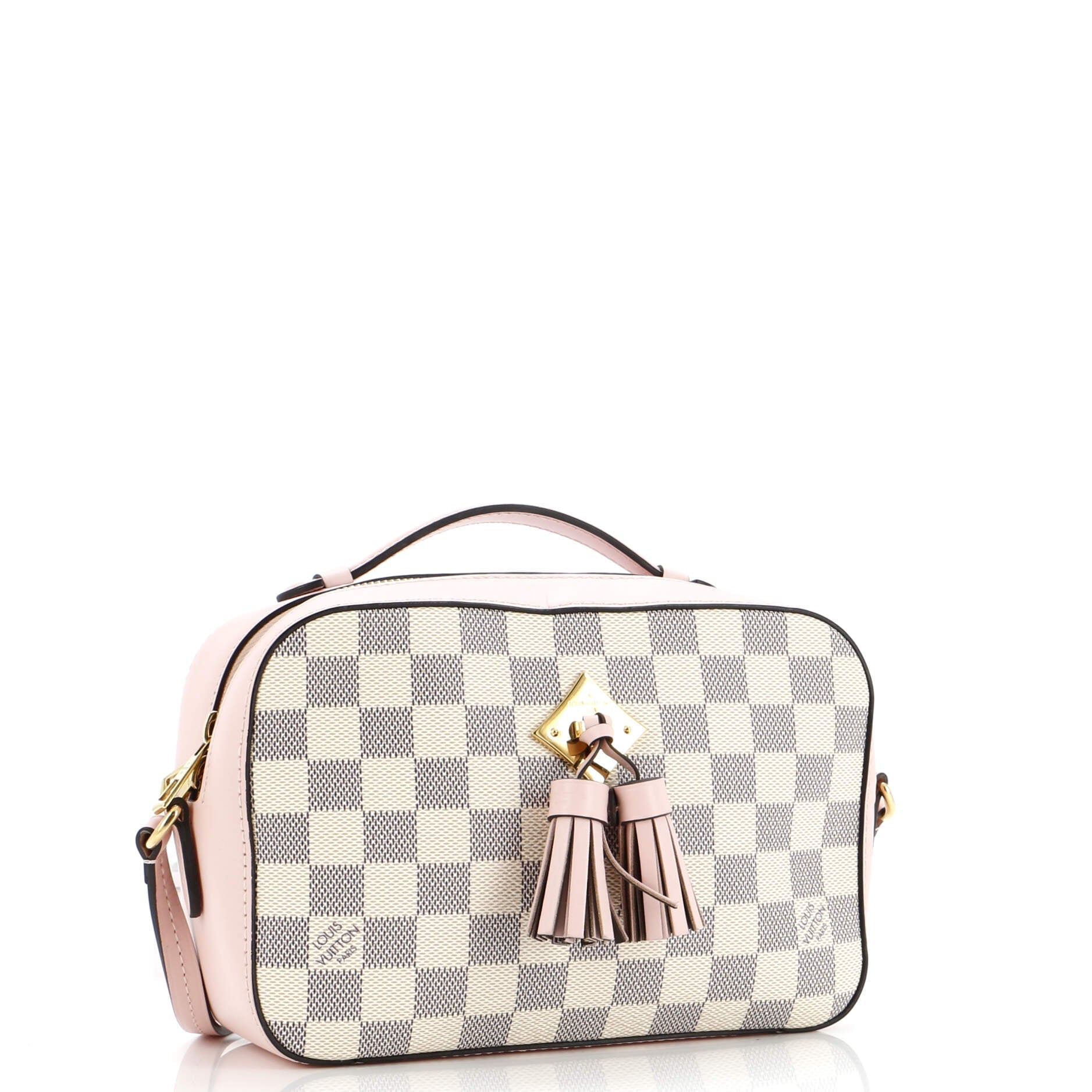 Louis Vuitton Saintonge Handbag Damier With Leather Travel Bag