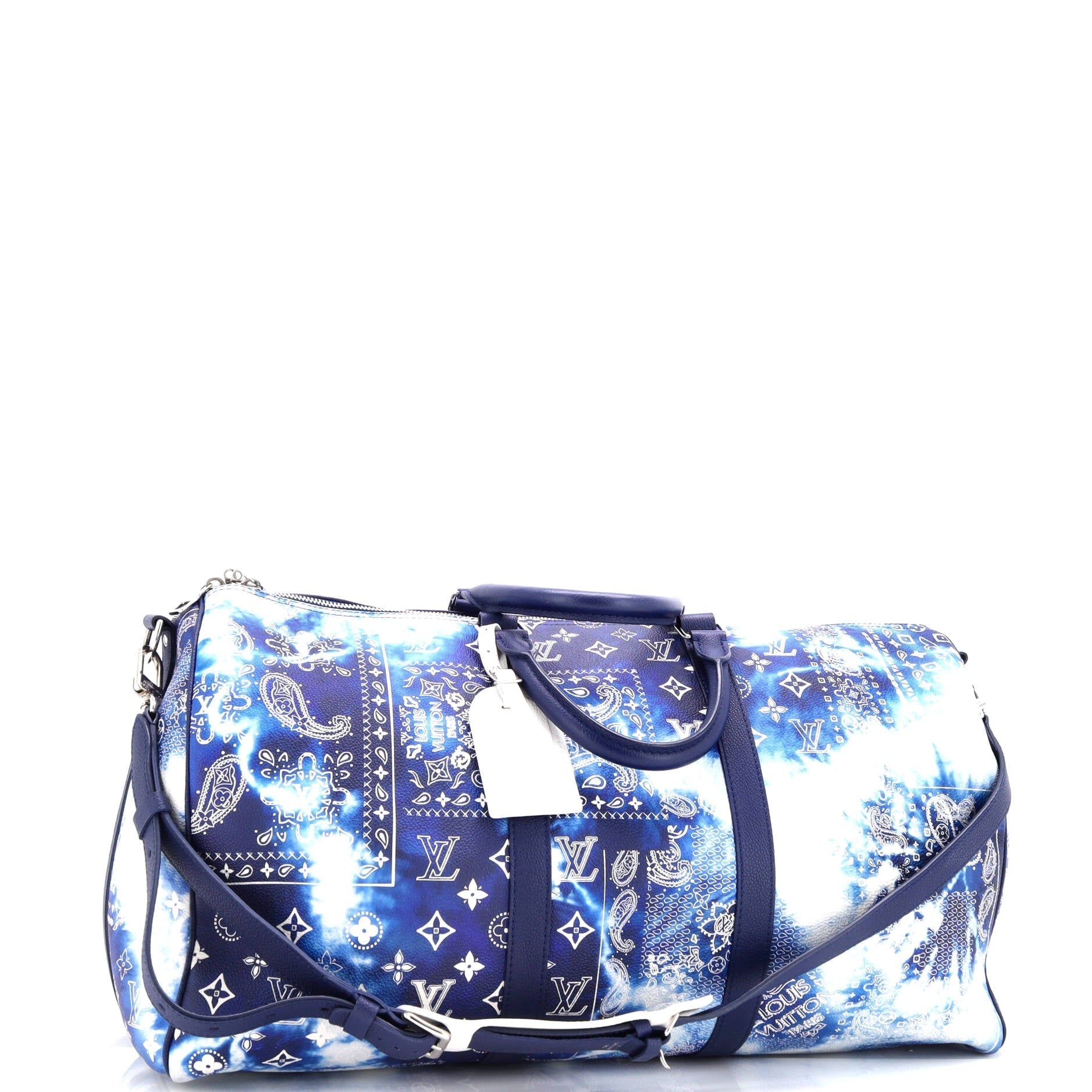 Louis Vuitton Keepall Bandouliere Bag Limited Edition Bandana Leather Monogram Travel Bag Leather 503078581