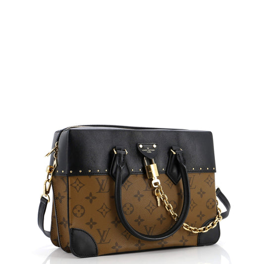 Louis Vuitton City Malle Handbag Reverse And Mm Leather Canvas Travel Bag