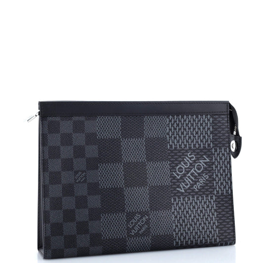 Louis Vuitton Pochette Voyage Limited Edition Damier Graphite Giant Clutch Bag