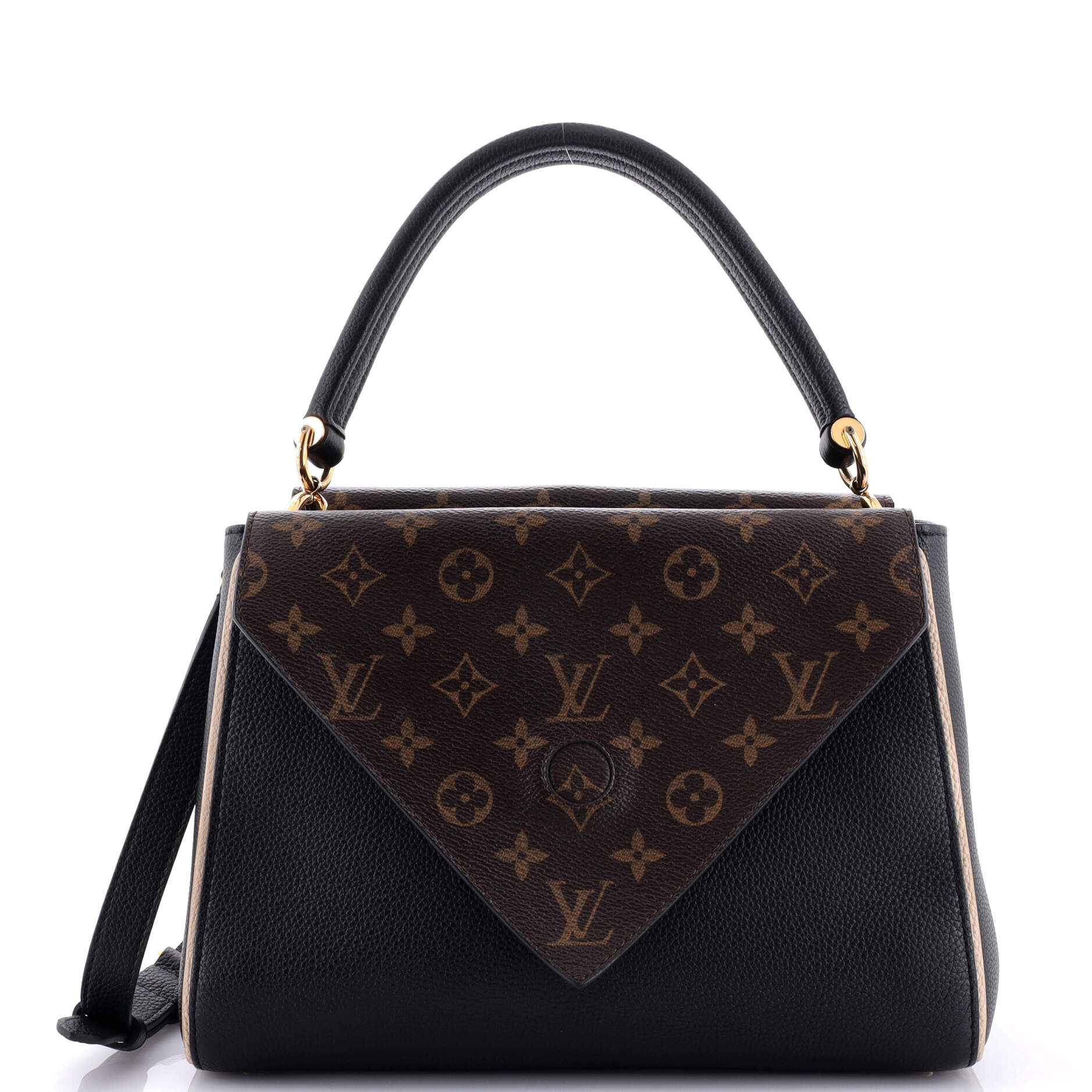 Louis Vuitton Double Handbag Calfskin With Canvas Monogram Travel Bag