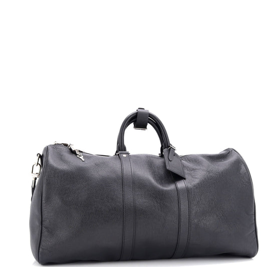 Louis Vuitton Keepall Bandouliere Bag Taiga Leather Travel Bag