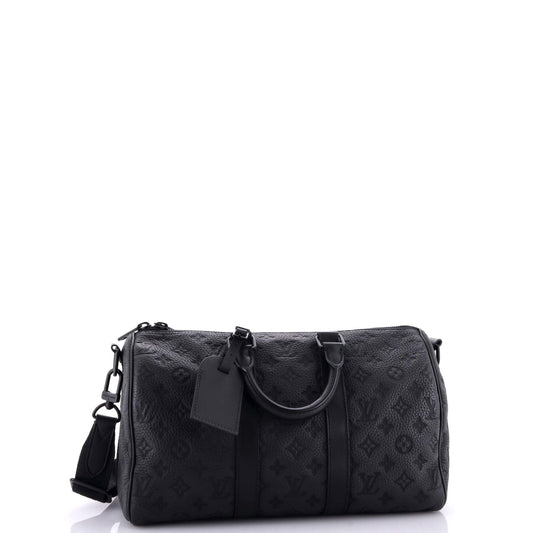 Louis Vuitton Keepall Bandouliere Bag Taurillon Leather Monogram Travel Bag