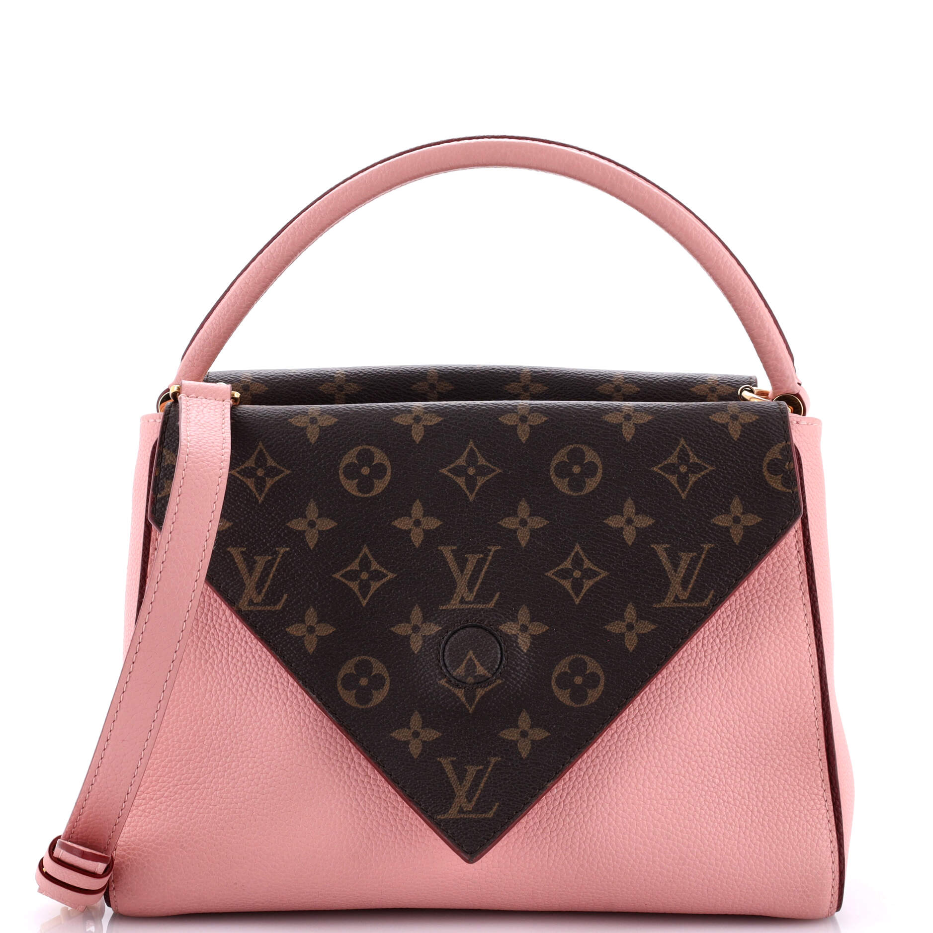 Louis Vuitton Double Handbag Calfskin With Canvas Monogram Travel Bag Canvas 3082521
