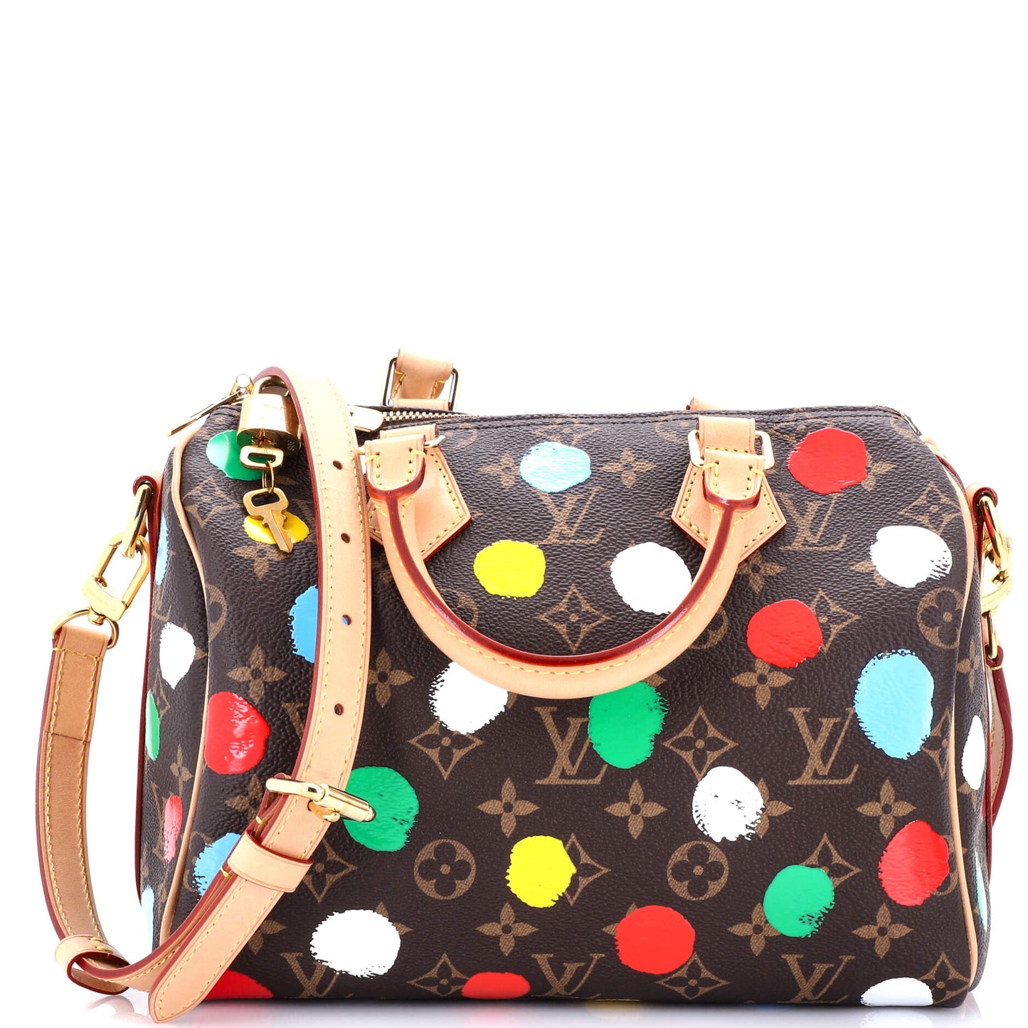 Louis Vuitton Speedy Bandouliere Bag Yayoi Kusama Painted Dots Canvas Monogram Shoulder Bag Canvas 253083002