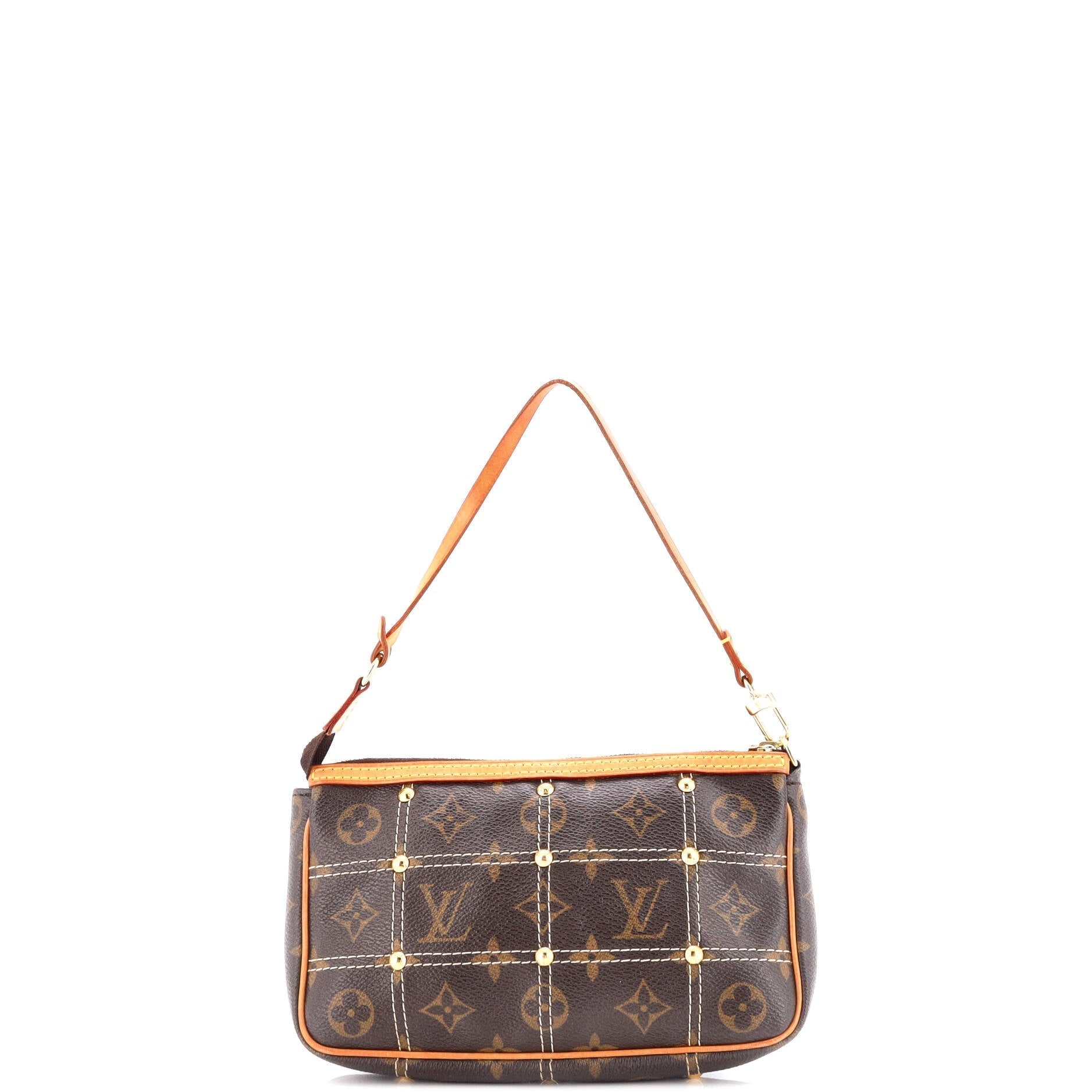 Louis Vuitton Riveting Pochette Accessoires Clutch Bag Canvas Monogram