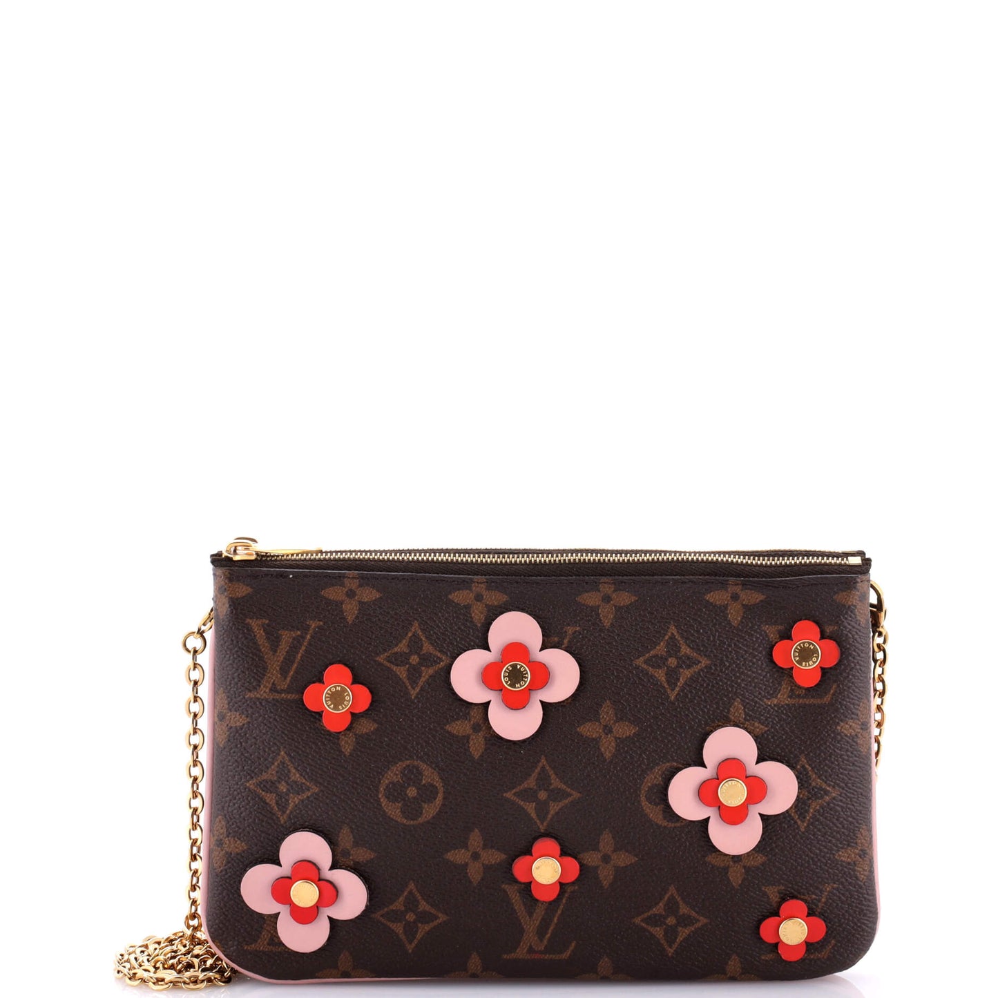 Louis Vuitton Double Zip Pochette Limited Edition Blooming Flowers Canvas Monogram Shoulder Bag Canvas 3084826