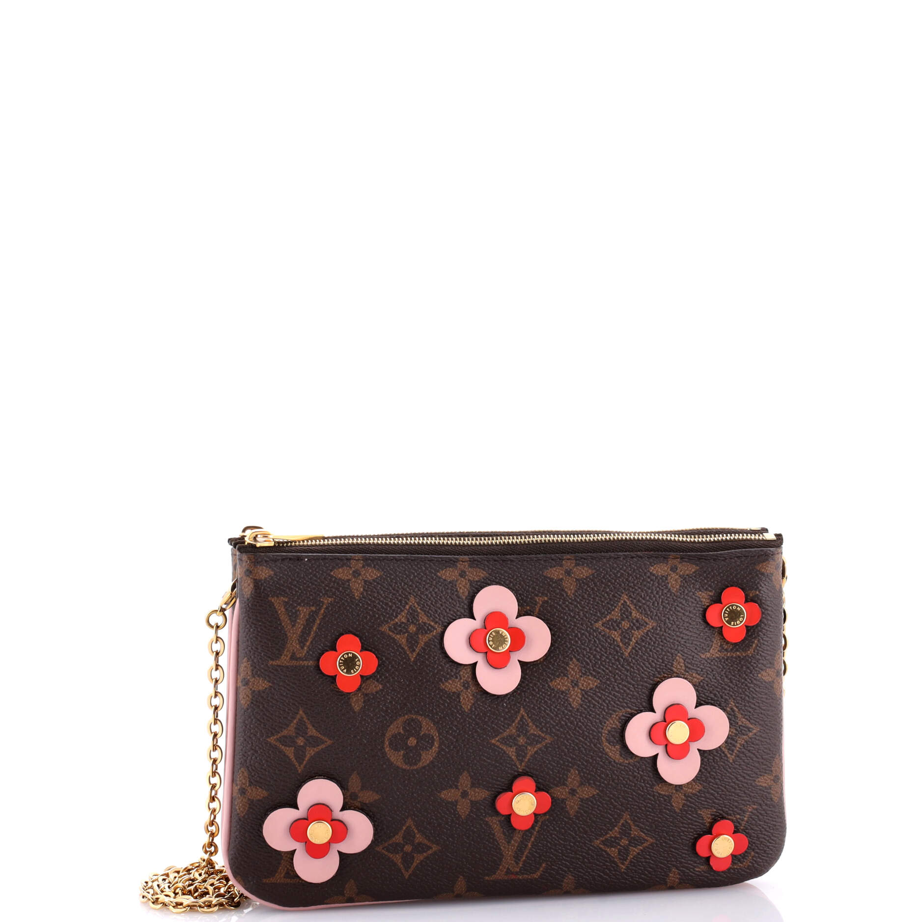 Louis Vuitton Double Zip Pochette Limited Edition Blooming Flowers Canvas Monogram Shoulder Bag Canvas 3084826