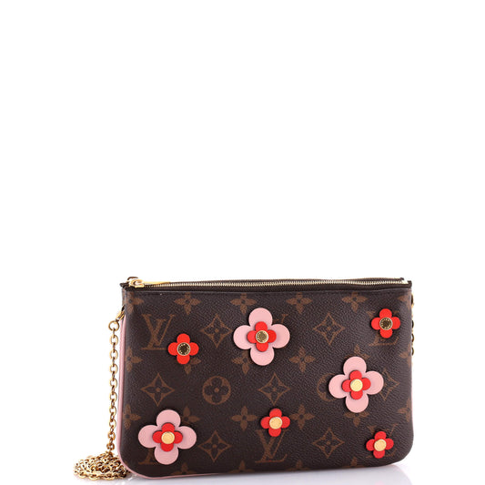 Louis Vuitton Double Zip Pochette Limited Edition Blooming Flowers Canvas Monogram Shoulder Bag Canvas 3084826