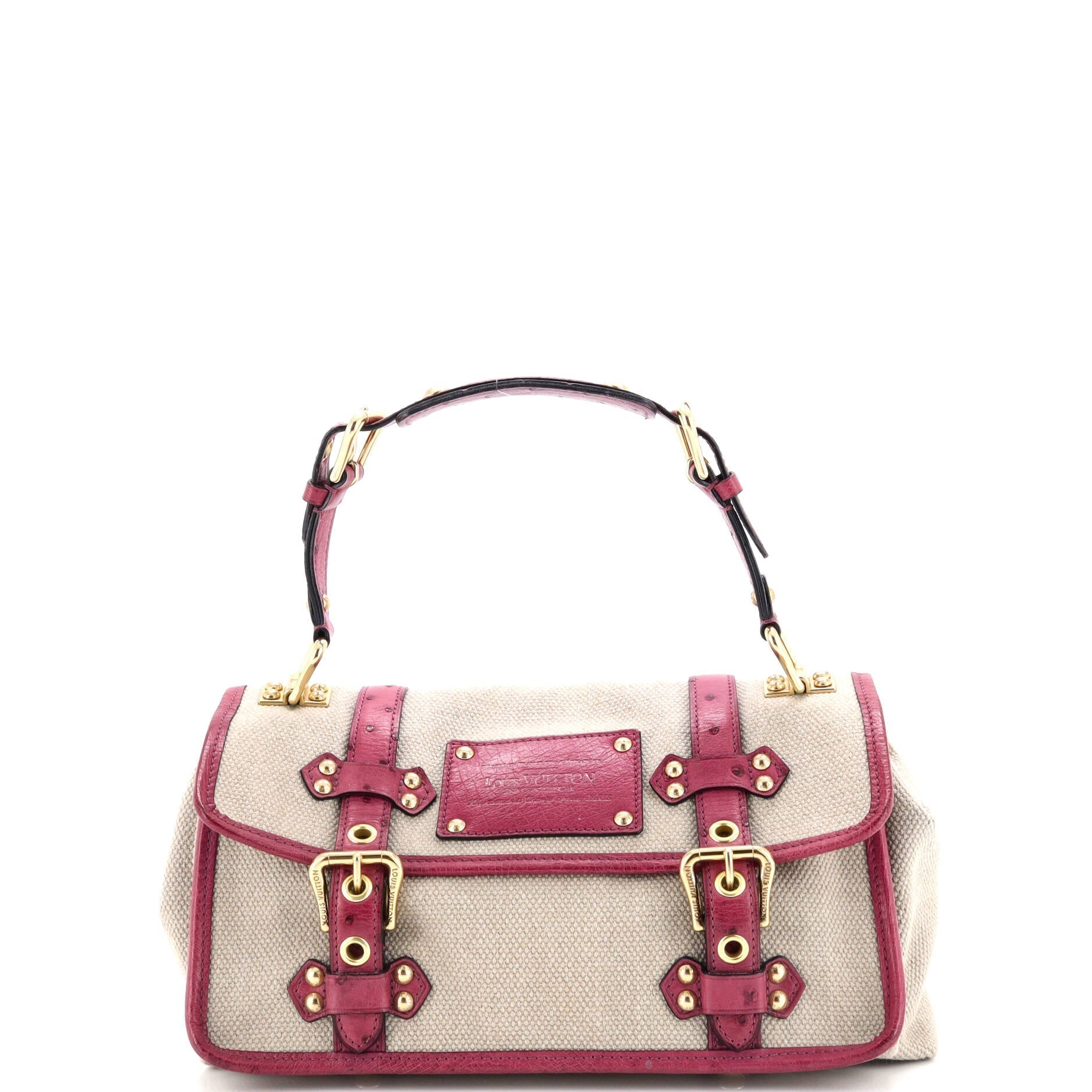 Louis Vuitton Sac Express Trianon Handbag Toile And Ostrich Shoulder Bag