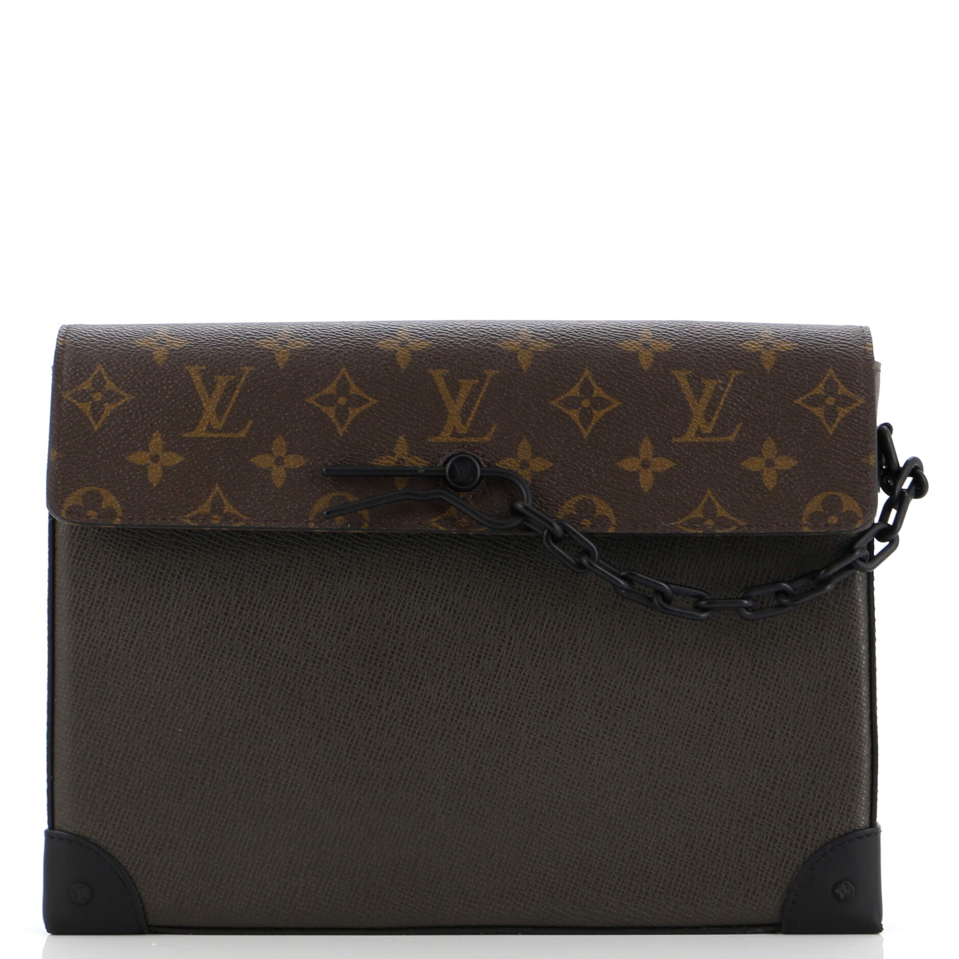 Louis Vuitton Pochette Voyage Steamer And Clutch Bag Leather Canvas
