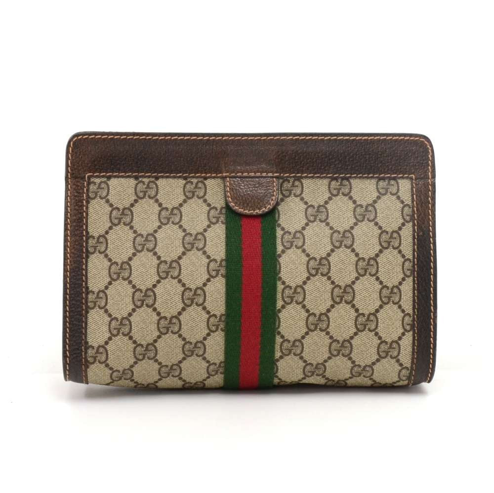 Gucci Supreme Clutch Bag Canvas Monogram Clutch Ocga103