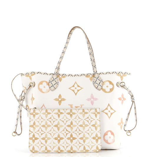 Louis Vuitton Neverfull Nm Tote By The Pool Watercolor Monogram Tote Bag