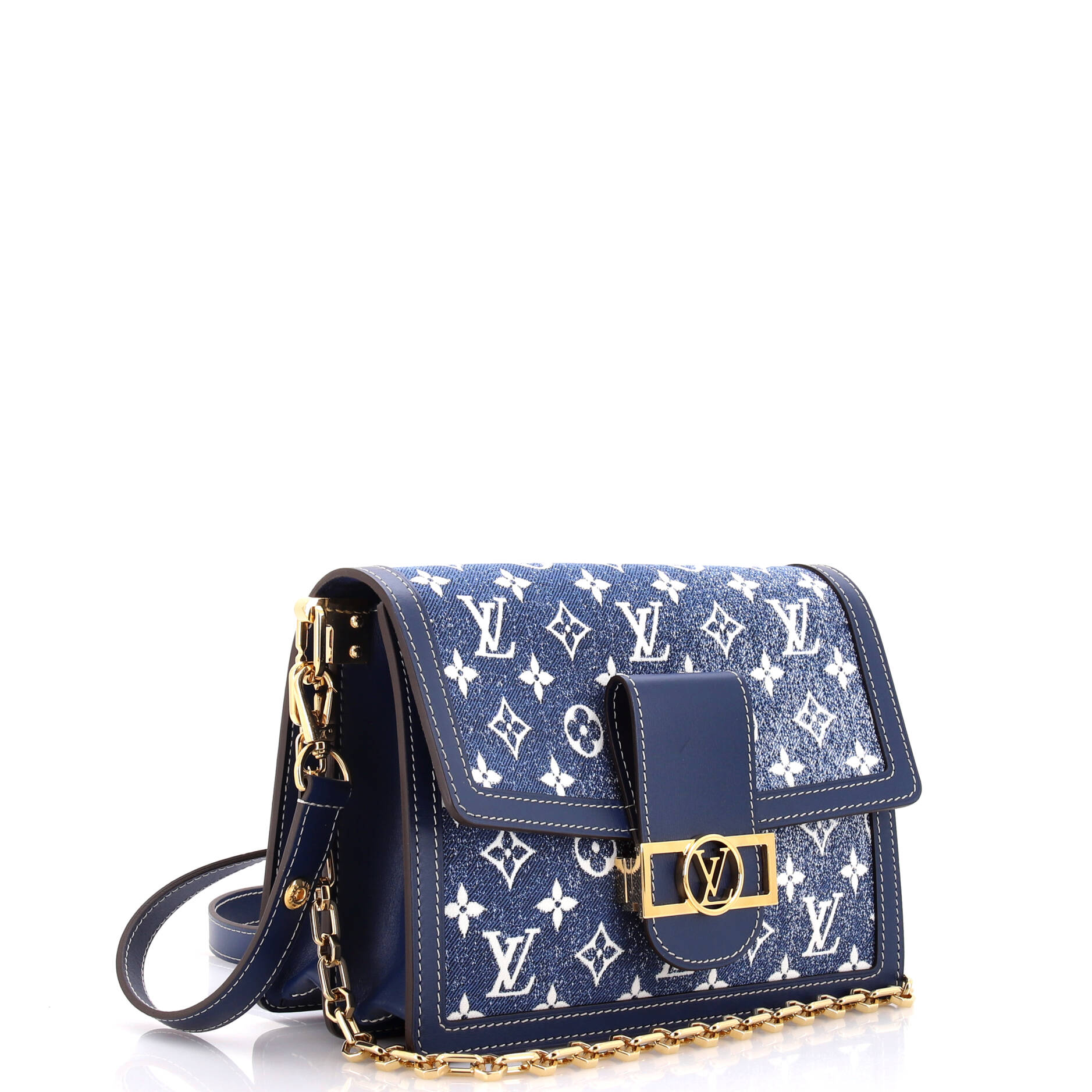Louis Vuitton Dauphine Shoulder Bag Jacquard Mm Denim Monogram