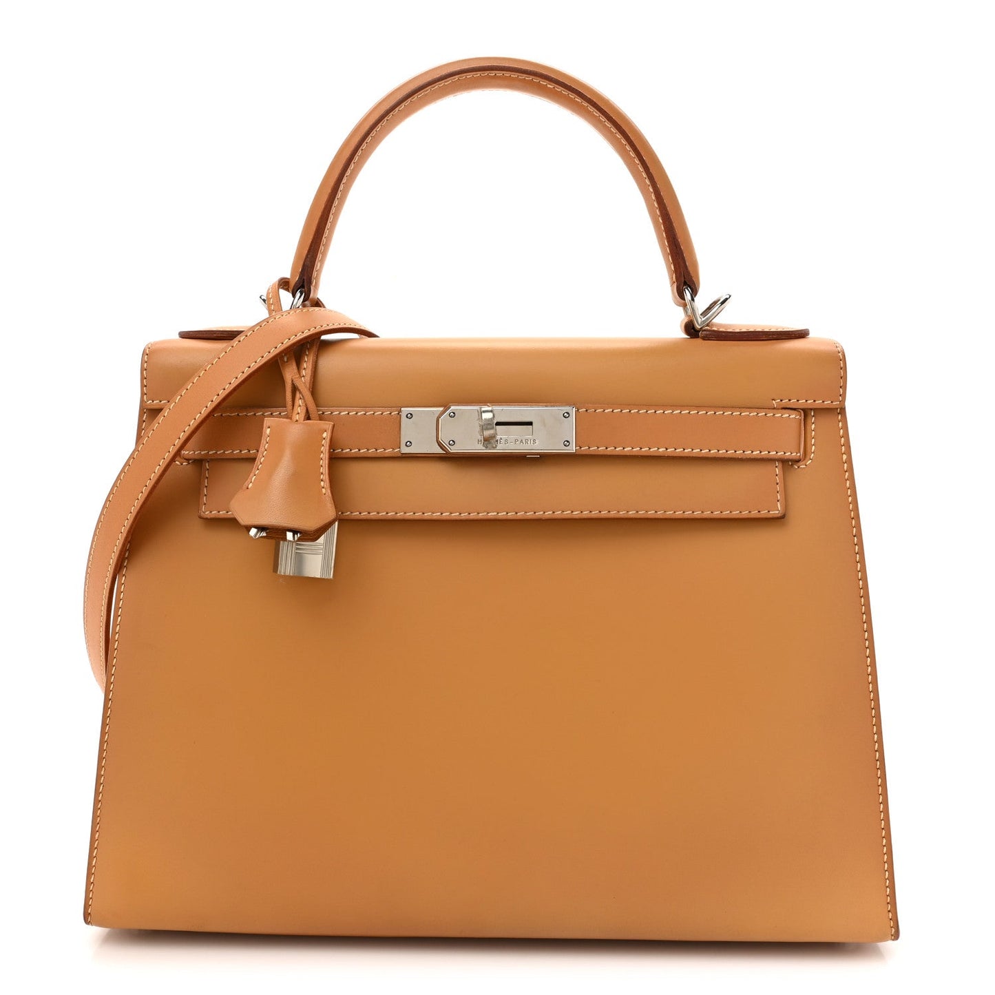 Hermes Vache Natural Kelly Sellier Handbag Travel Bag