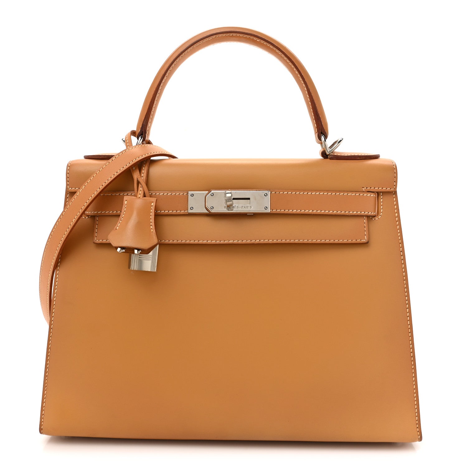 Hermes Vache Natural Kelly Sellier Handbag Travel Bag