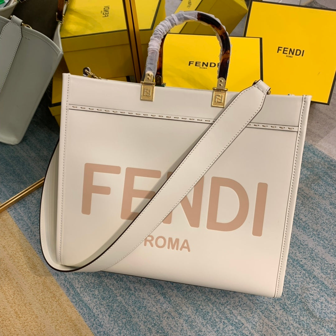 Fendi Top QualityTop Quality Sunshine Handle White FF Crossbody Bag