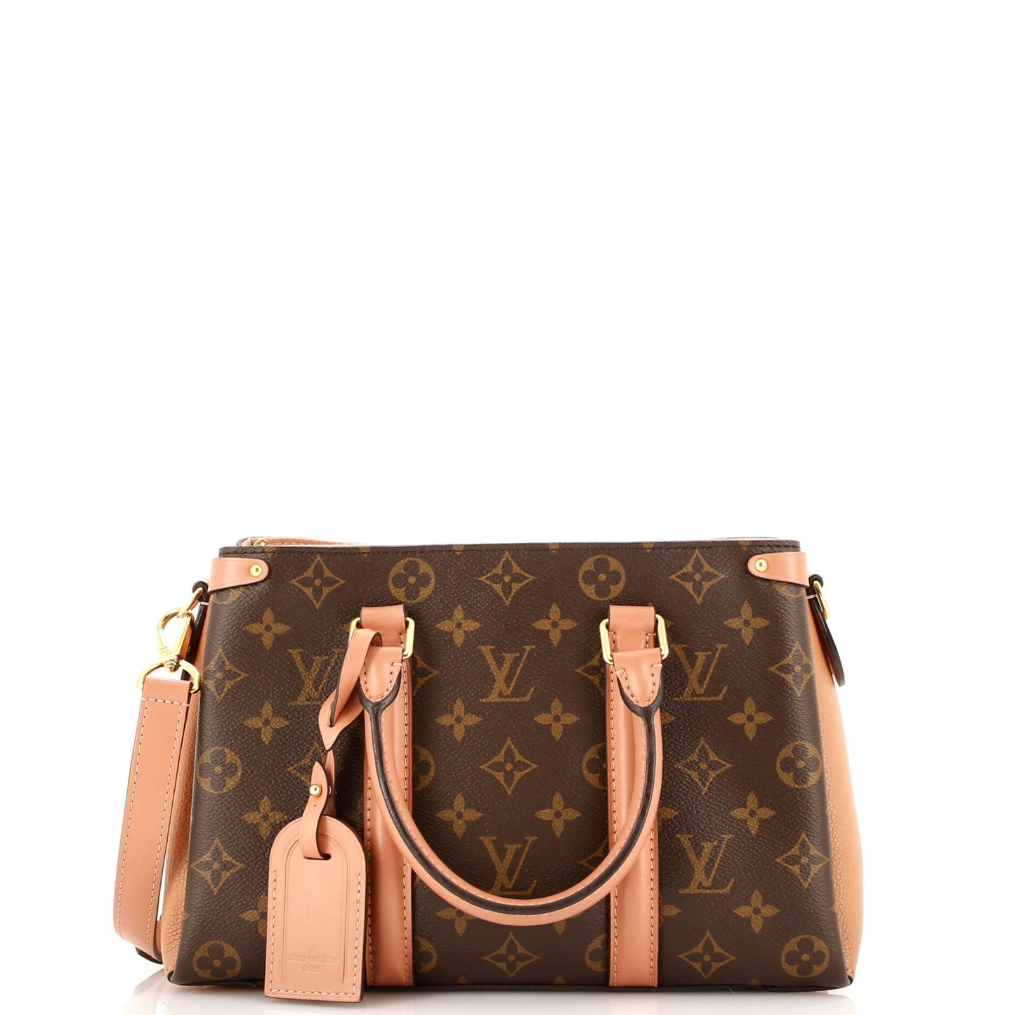 Louis Vuitton Soufflot Tote With Bb Leather Canvas Tote Bag
