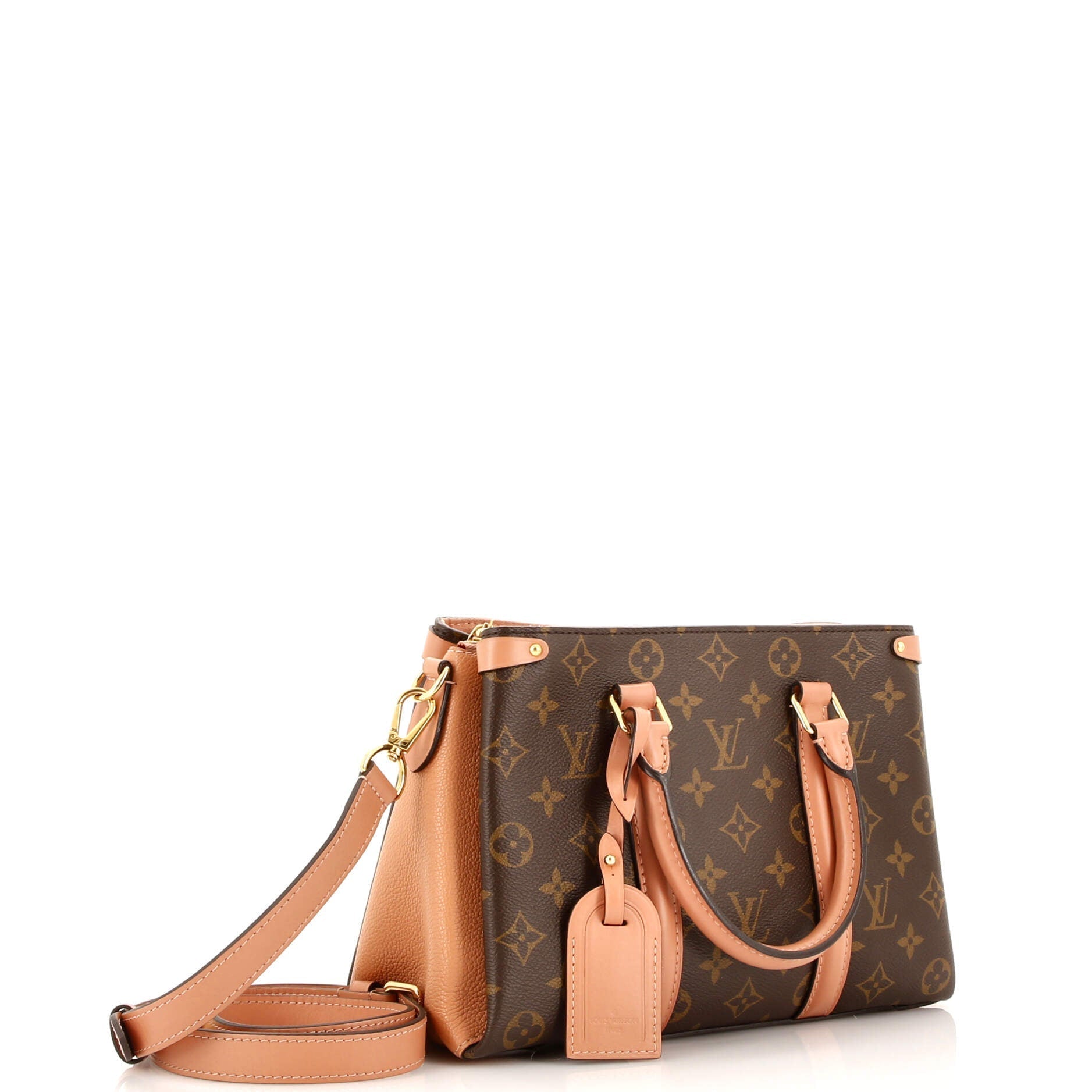 Louis Vuitton Soufflot Tote With Bb Leather Canvas Tote Bag