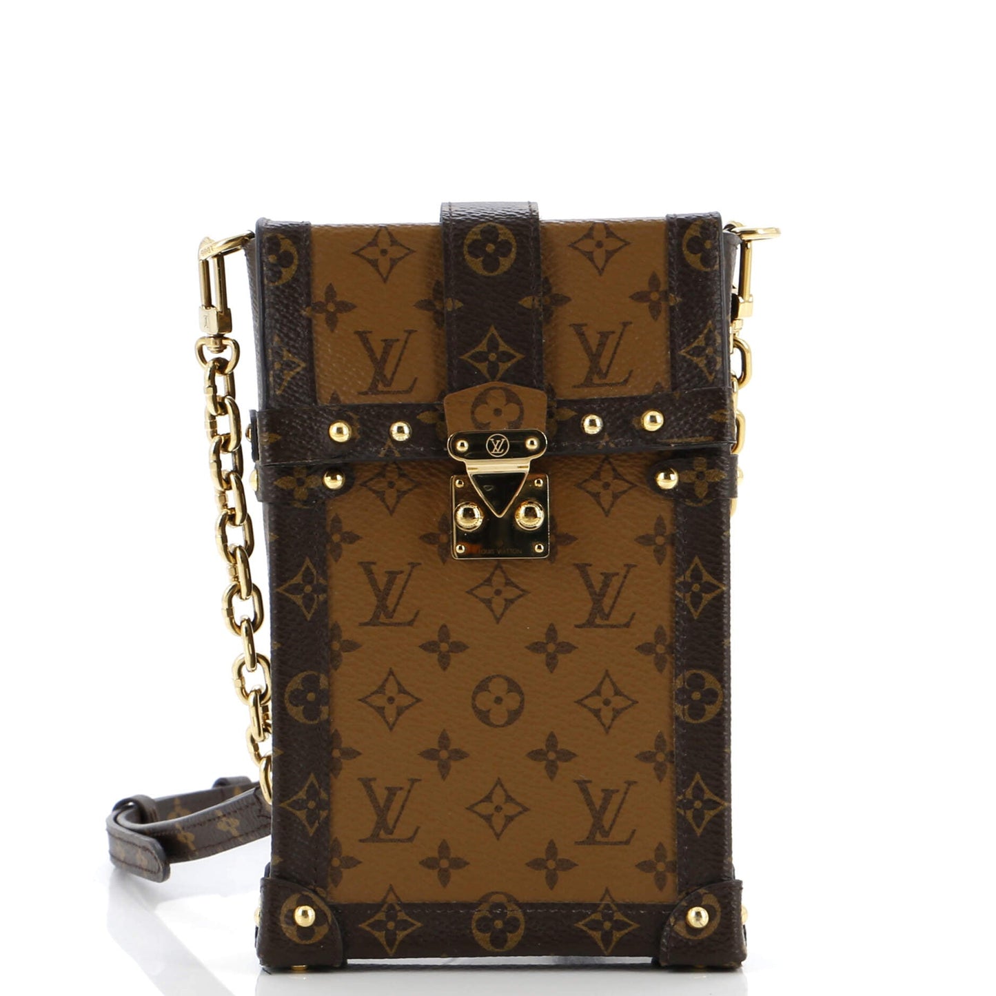 Louis Vuitton Vertical Trunk Pochette Reverse Shoulder Bag Canvas Monogram Canvas 3104876