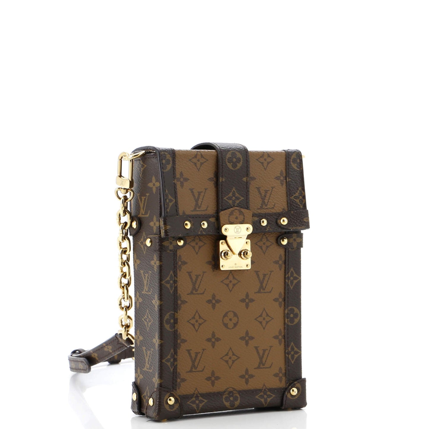 Louis Vuitton Vertical Trunk Pochette Reverse Shoulder Bag Canvas Monogram Canvas 3104876