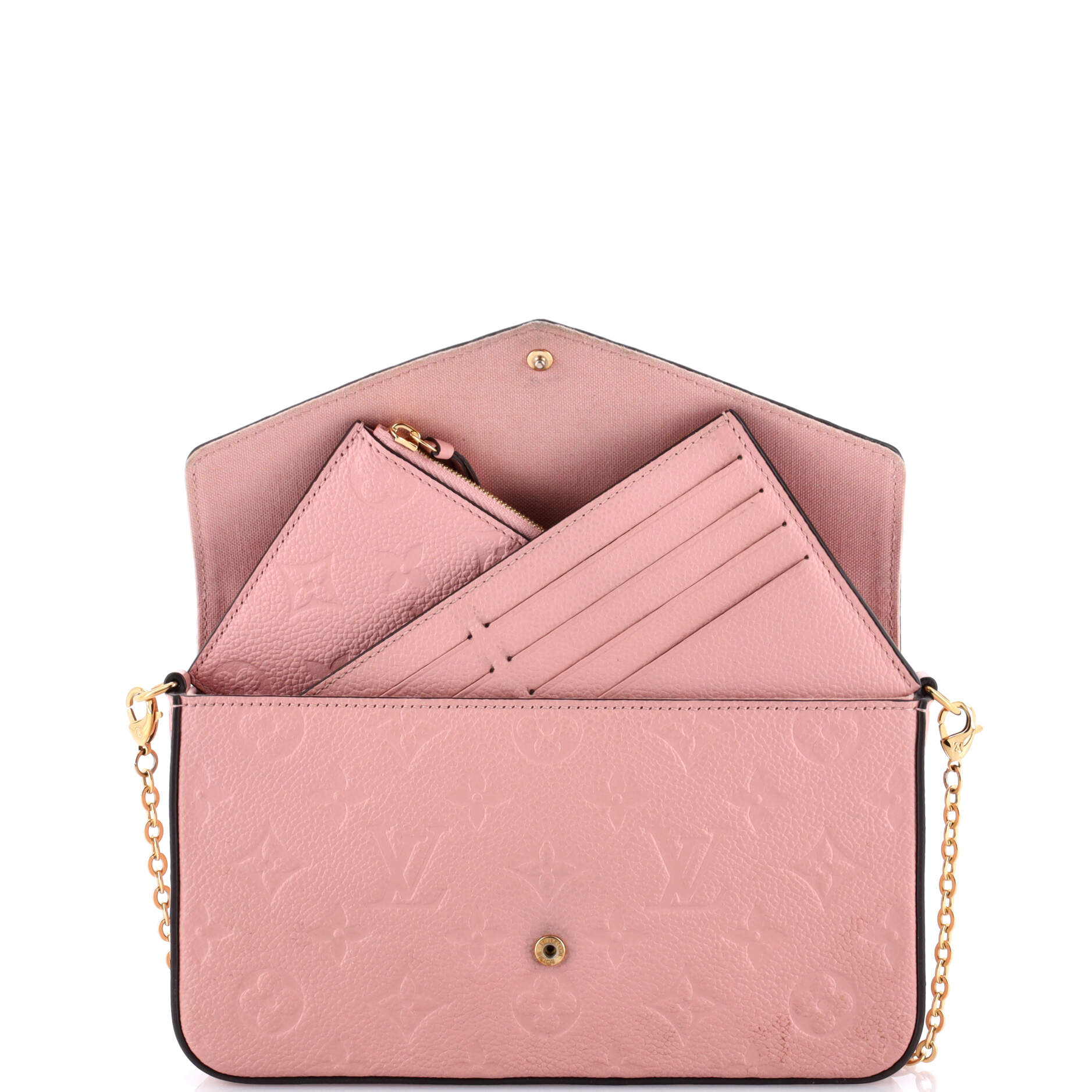 Louis Vuitton Felicie Pochette Empreinte Handbag Leather Monogram Travel Bag