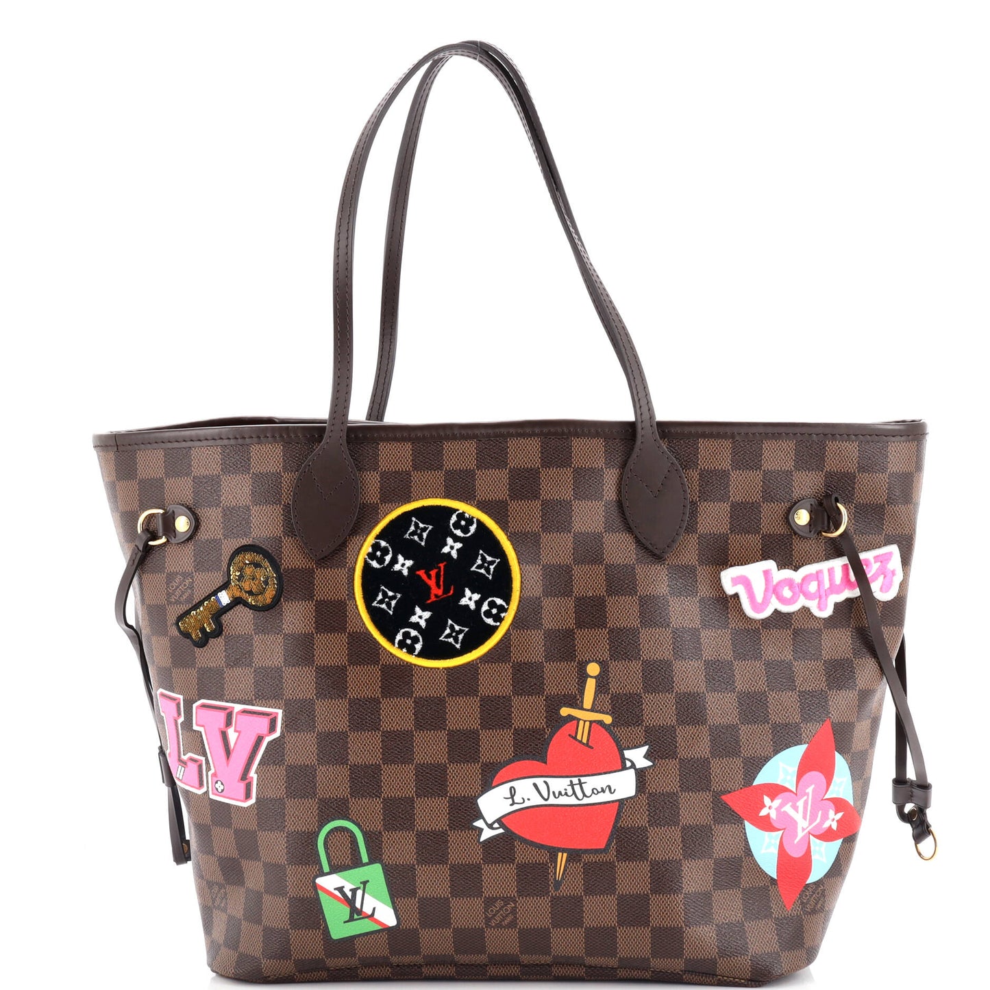 Louis Vuitton Neverfull Nm Tote Limited Edition Patches Damier Tote Bag