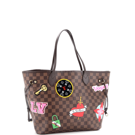 Louis Vuitton Neverfull Nm Tote Limited Edition Patches Damier Tote Bag