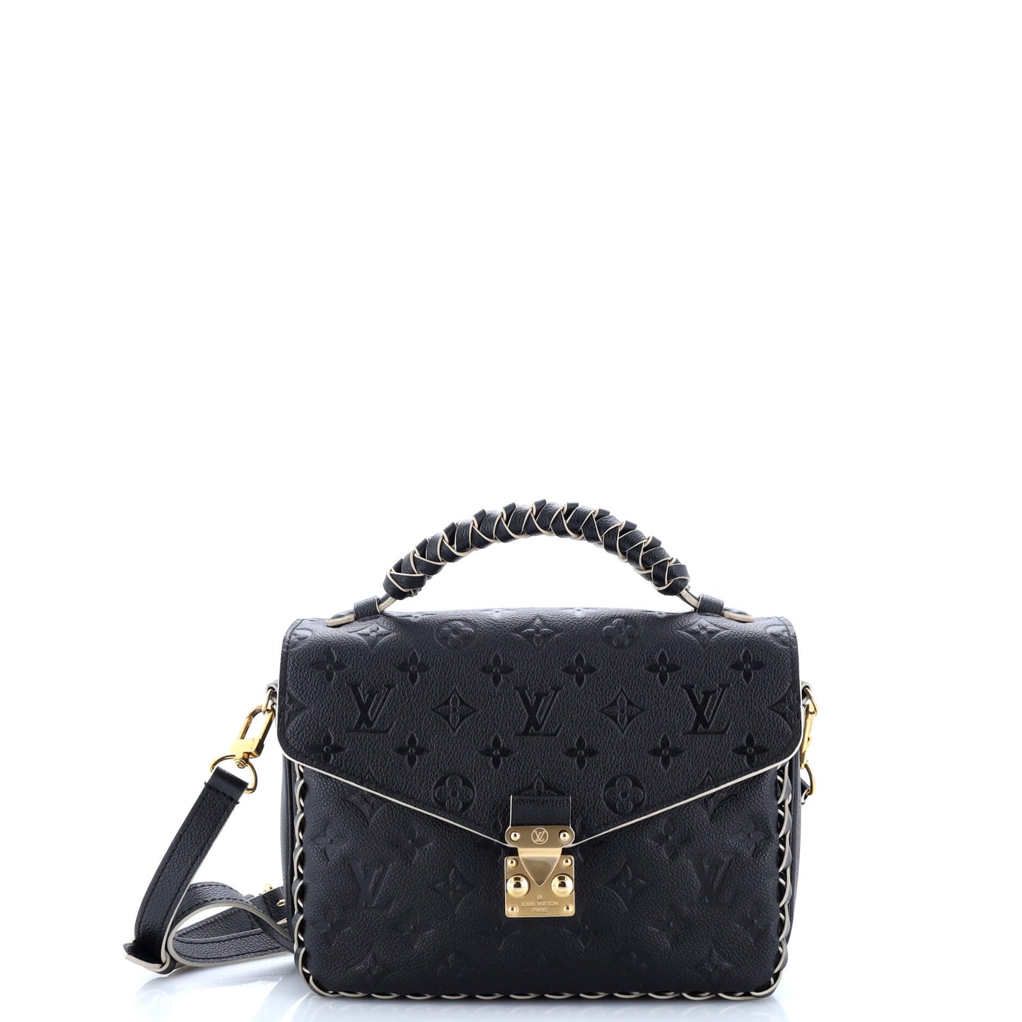 Louis Vuitton Braided Handle Pochette Metis Empreinte Handbag Leather Monogram Travel Bag