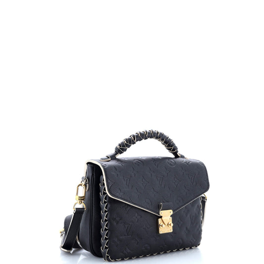 Louis Vuitton Braided Handle Pochette Metis Empreinte Handbag Leather Monogram Travel Bag