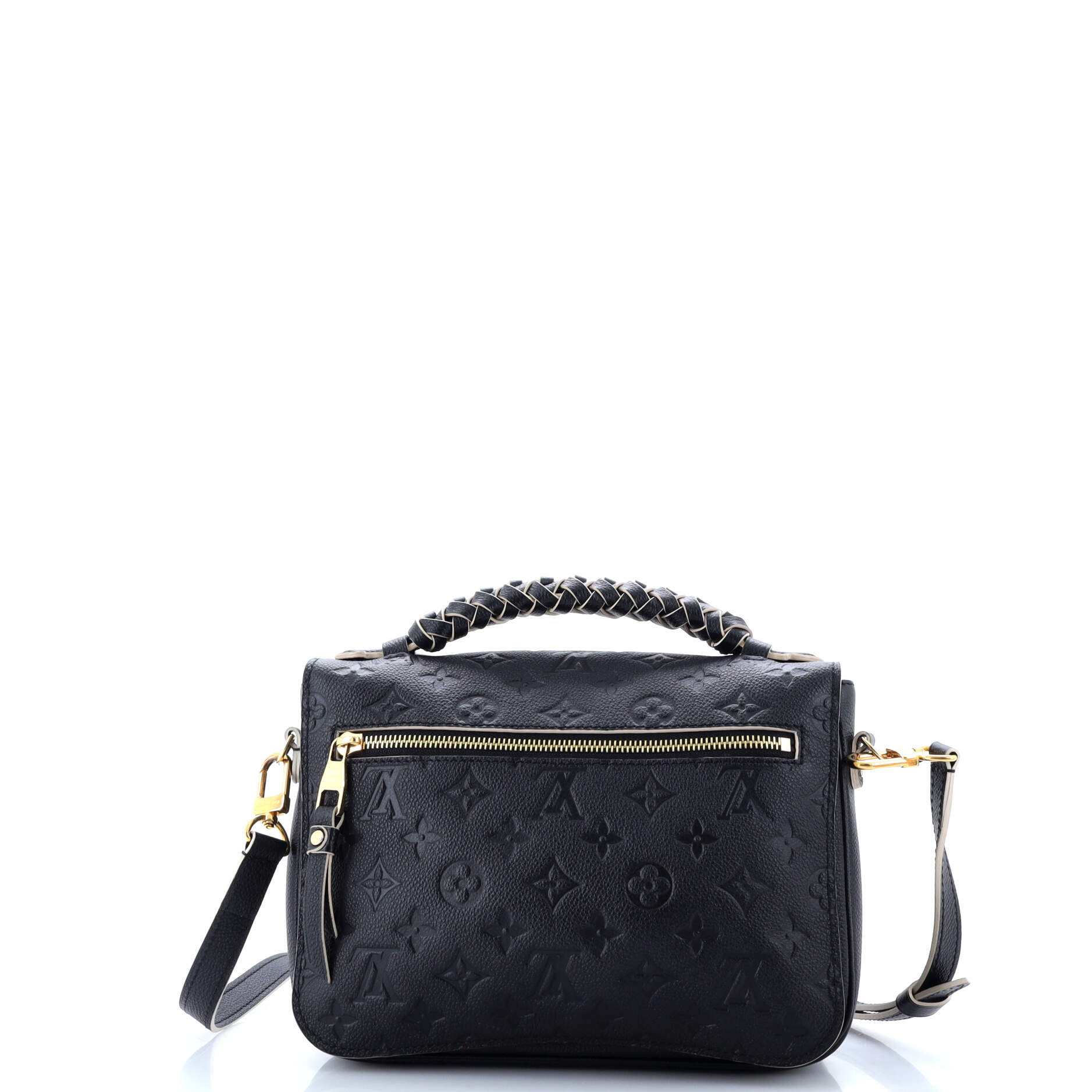 Louis Vuitton Braided Handle Pochette Metis Empreinte Handbag Leather Monogram Travel Bag
