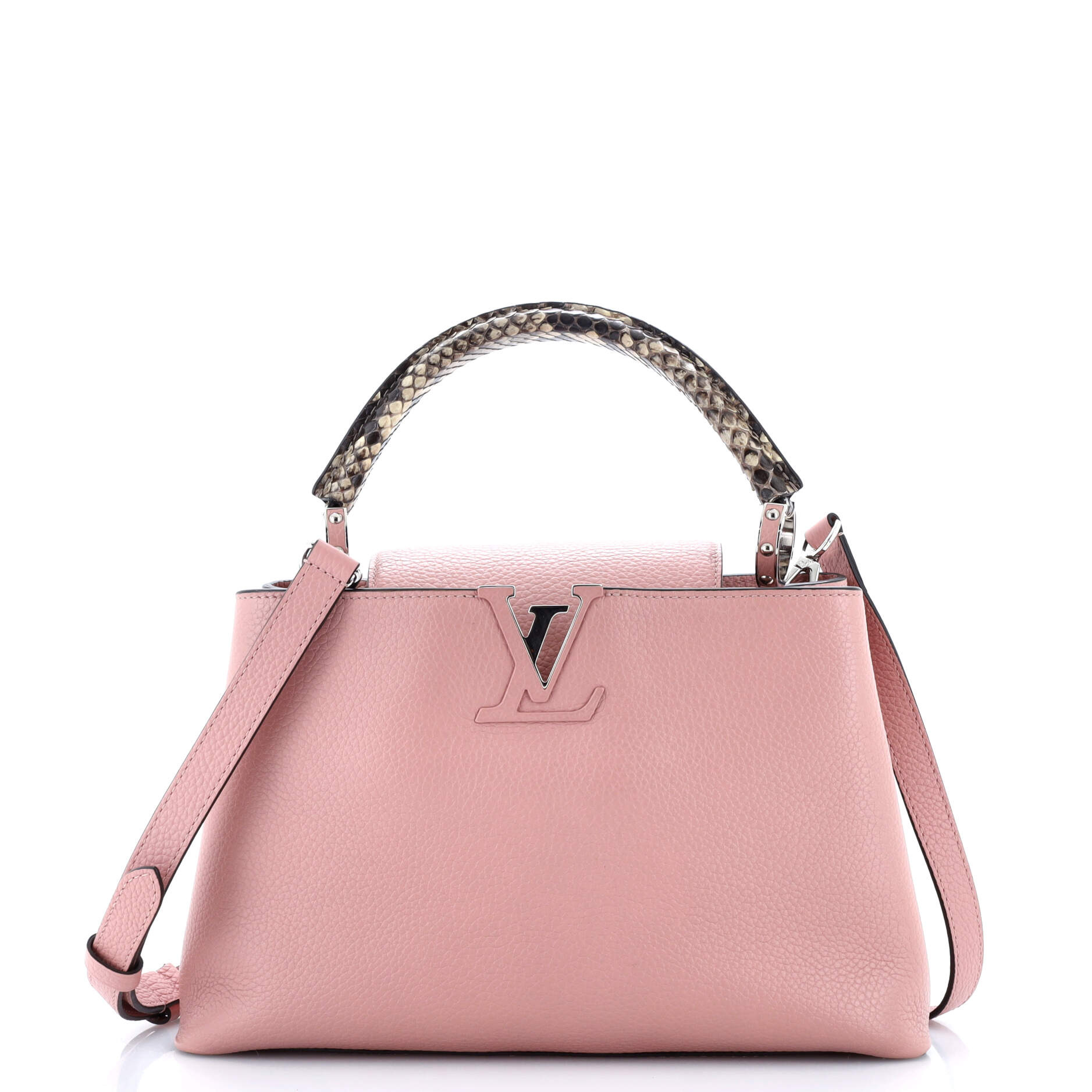 Louis Vuitton Capucines Bag With Python Pm Leather Travel Bag
