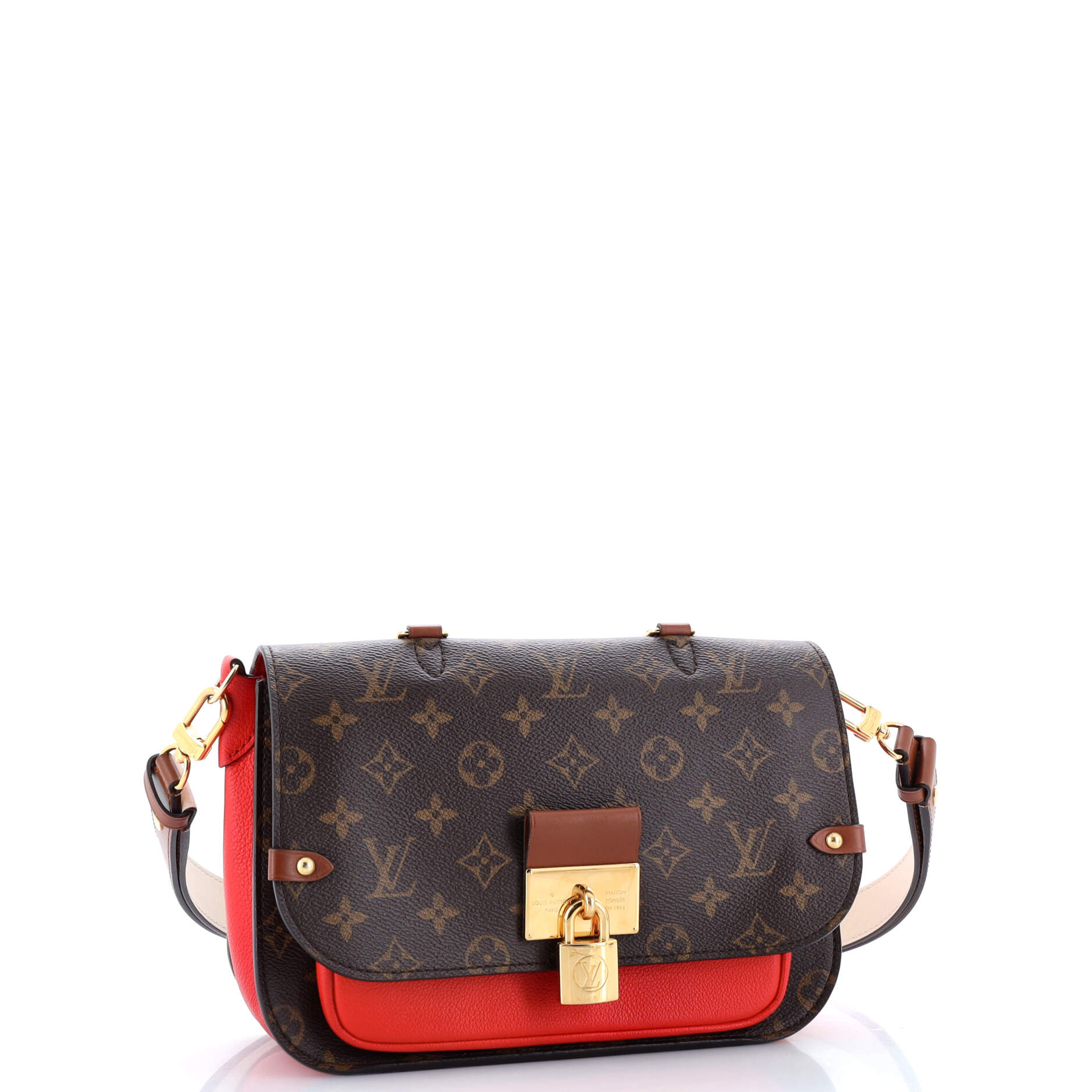 Louis Vuitton Vaugirard Handbag With Leather Canvas Travel Bag