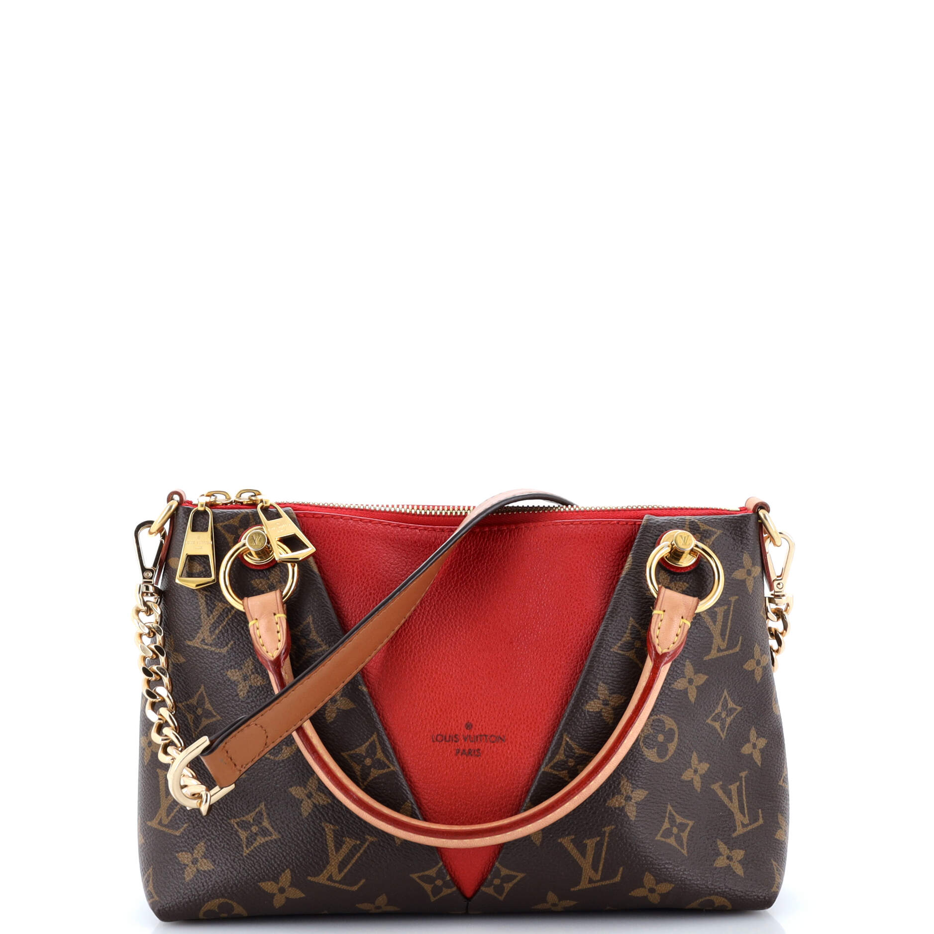 Louis Vuitton Tote And Bb Leather Canvas Tote Bag
