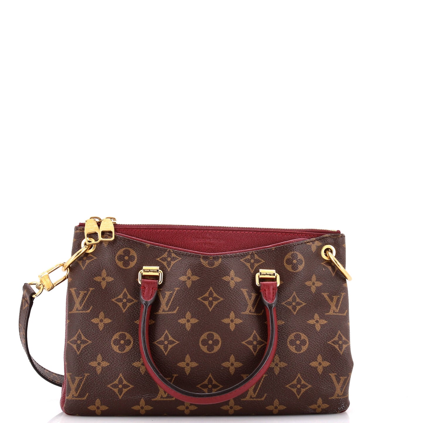Louis Vuitton Pallas Tote With Bb Leather Canvas Shoulder Bag