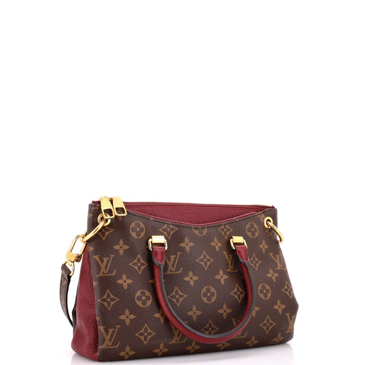 Louis Vuitton Pallas Tote With Bb Leather Canvas Shoulder Bag