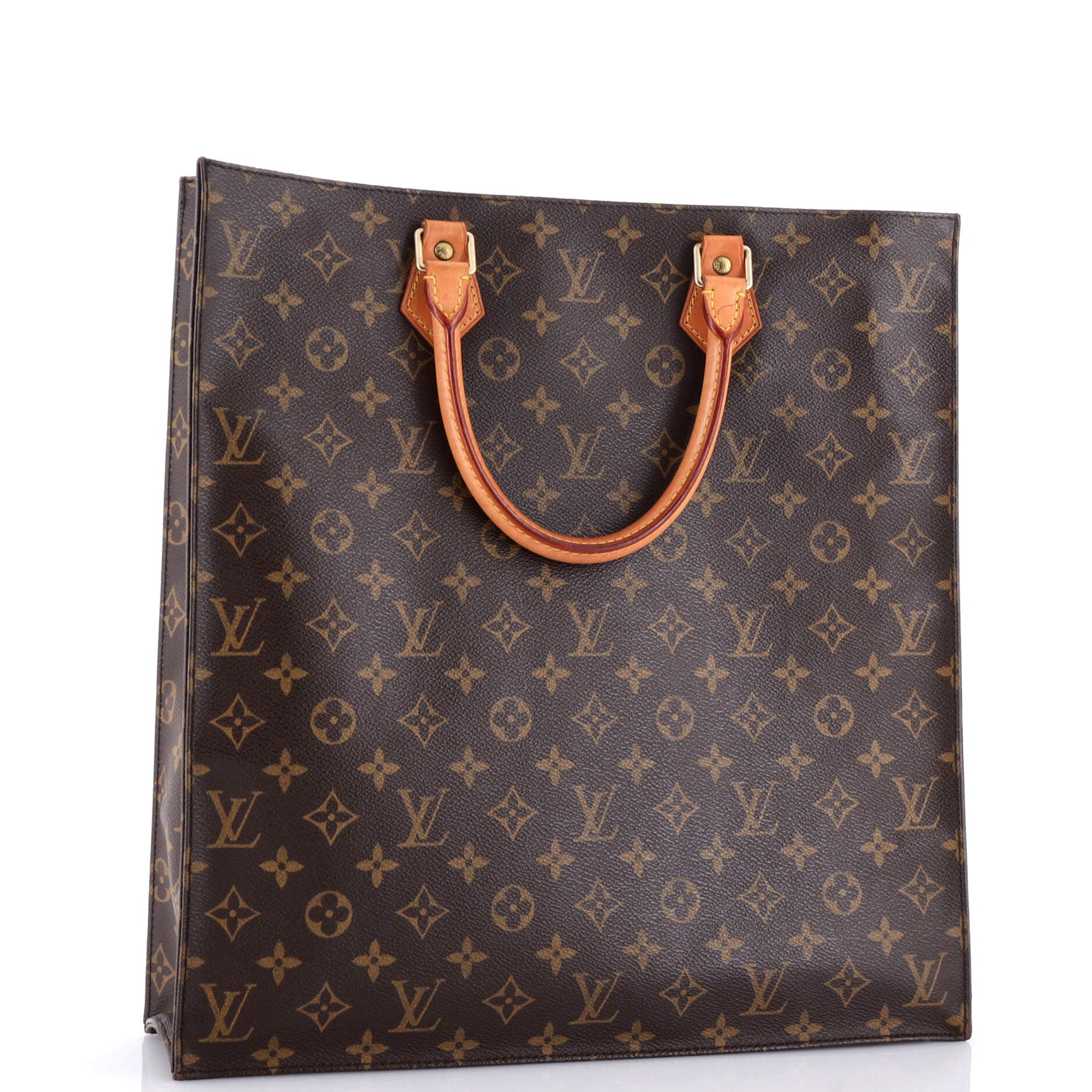 Louis Vuitton Sac Plat Bag Canvas Monogram Tote Bag