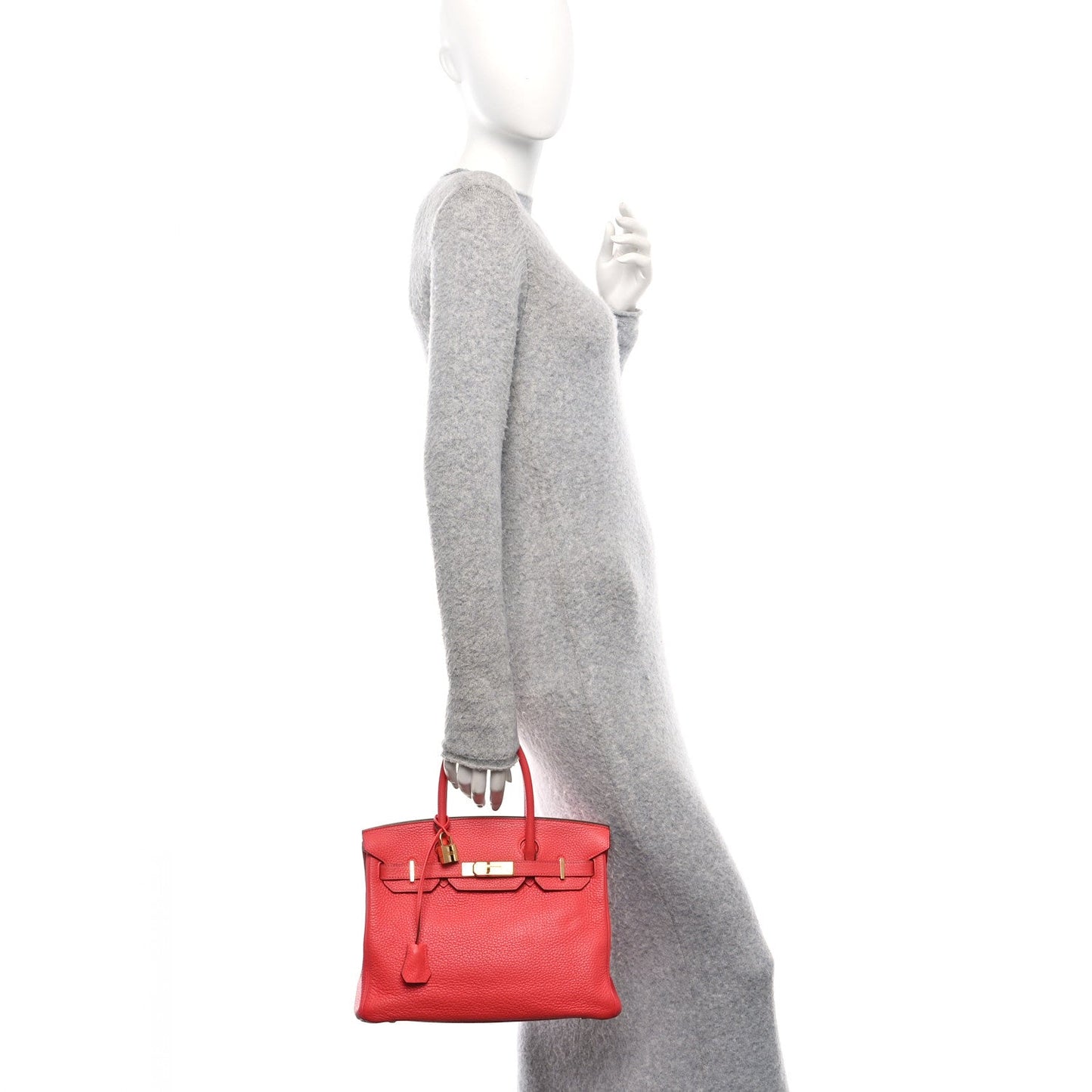 Hermes Togo Birkin Rouge Pivoine Handbag Travel Bag