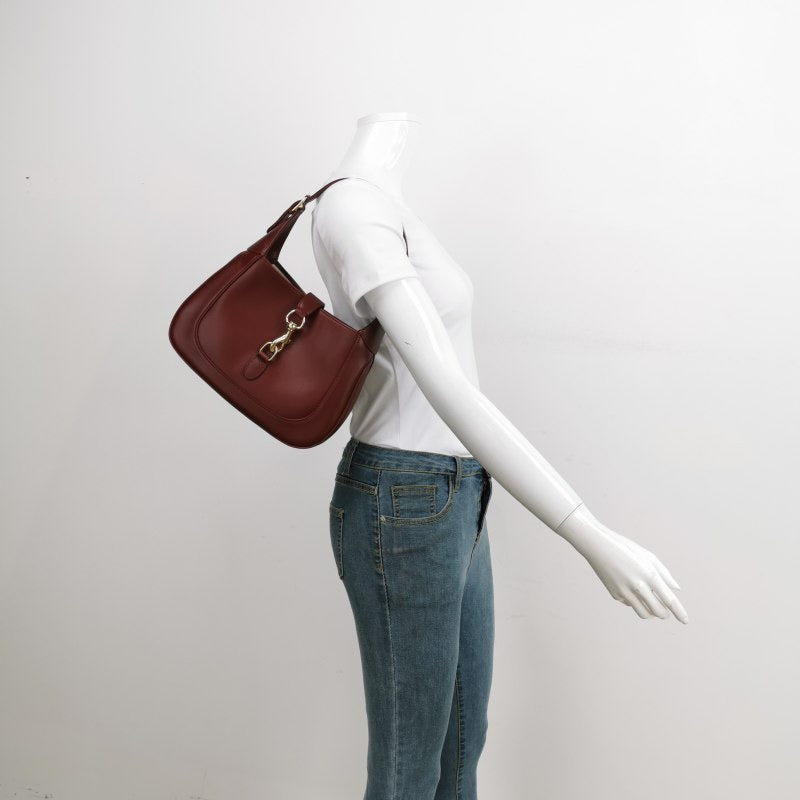 Gucci Jackie Ancora Burgundy S24 Leather Red Small Shoulder Bag S24 1