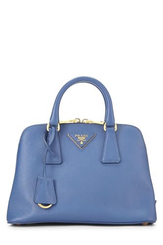 Prada Promenade Luxury Handbag Saffiano Blue Mini Travel Bag
