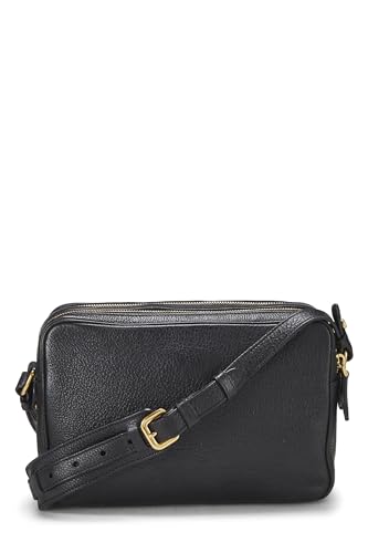 Prada Daino Double Camera Bag Vitello Black Zip Crossbody Bag