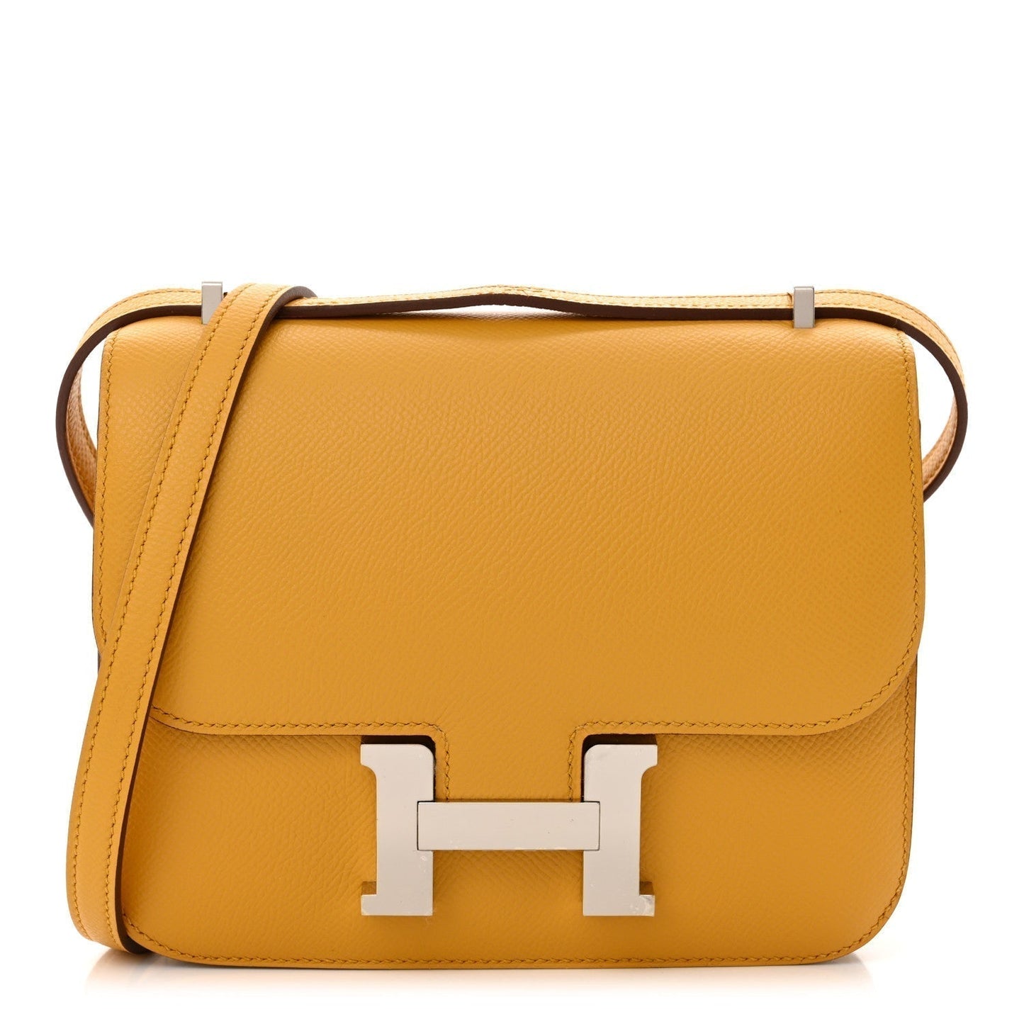Hermes Epsom Constance Jaune Ambre Handbag Travel Bag